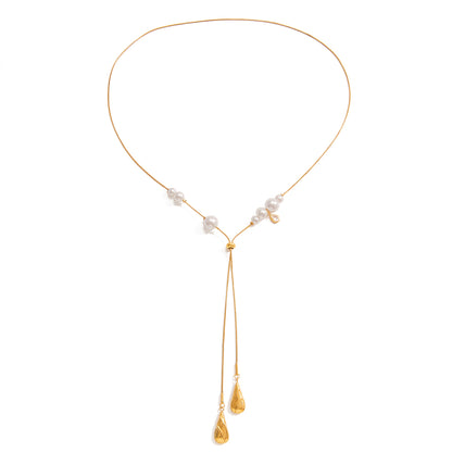 Celeste Pearl Lariat Necklace
