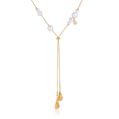 Celeste Pearl Lariat Necklace
