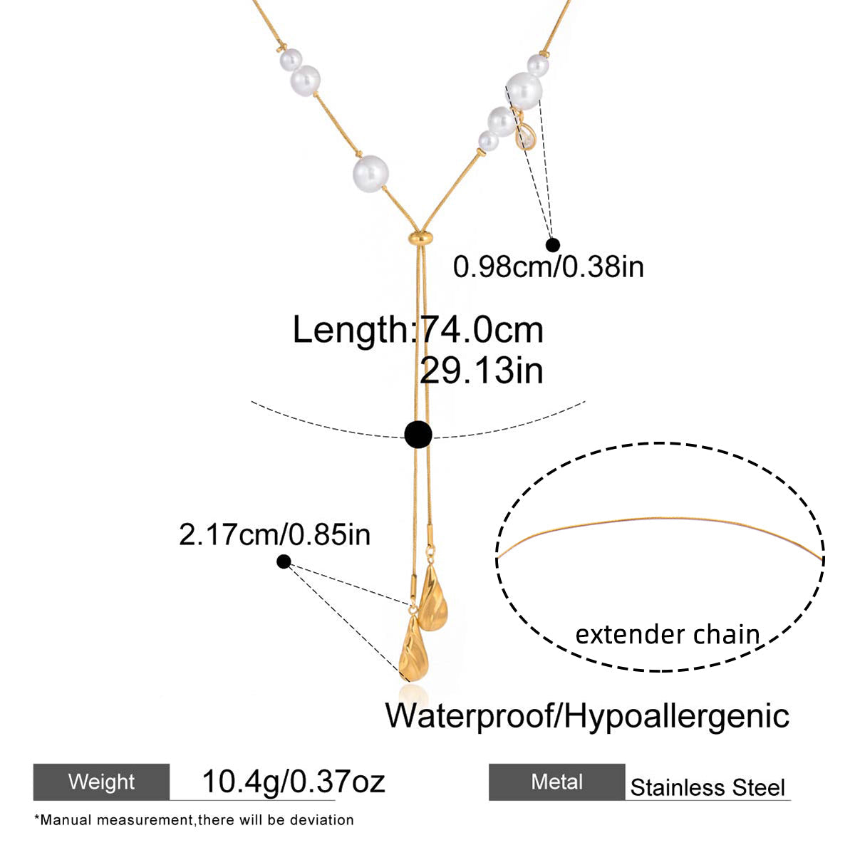 Celeste Pearl Lariat Necklace