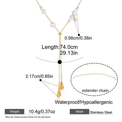 Celeste Pearl Lariat Necklace