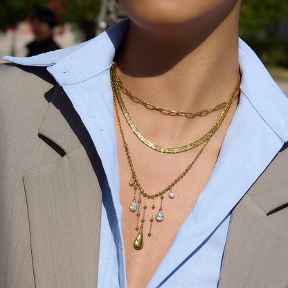 Florentine Sculptural Rose Station Necklace