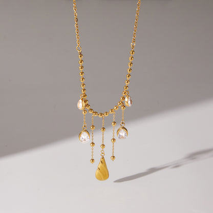 Florentine Sculptural Rose Station Necklace