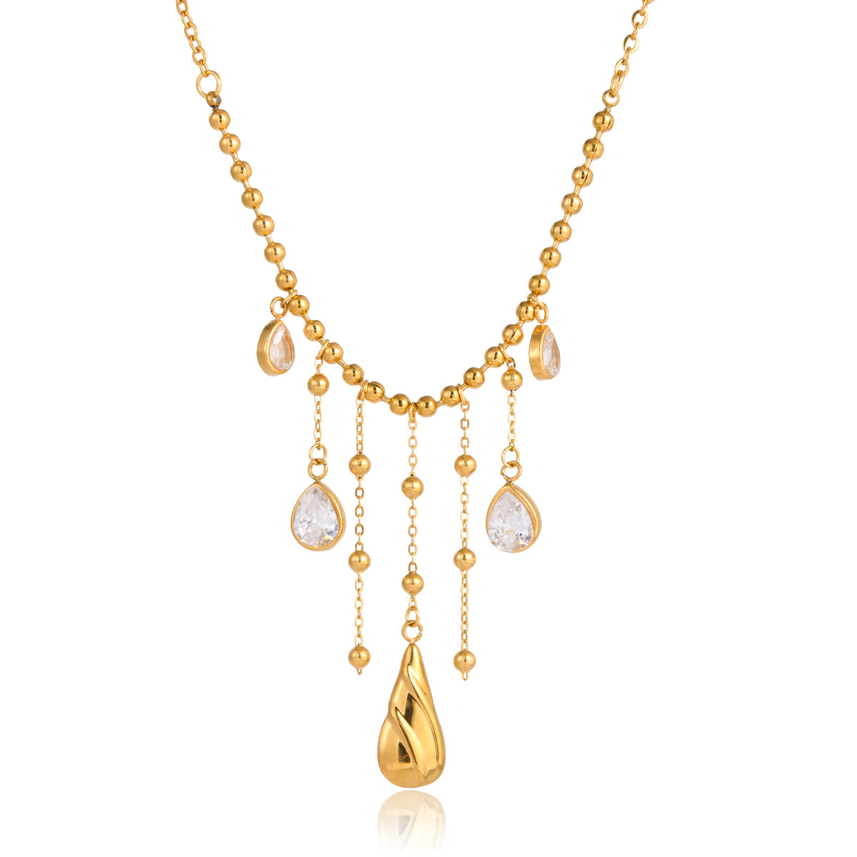 Florentine Sculptural Rose Station Necklace