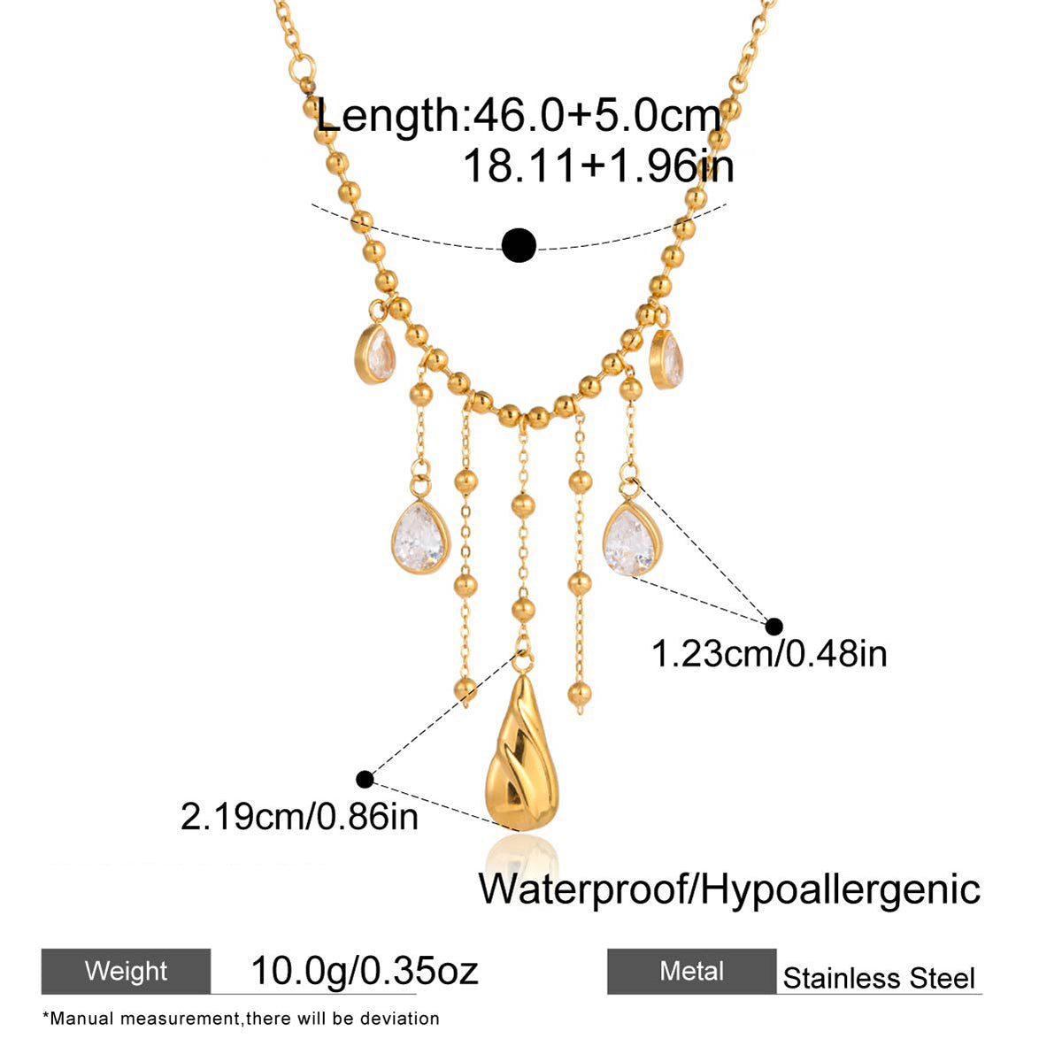 Florentine Sculptural Rose Station Necklace