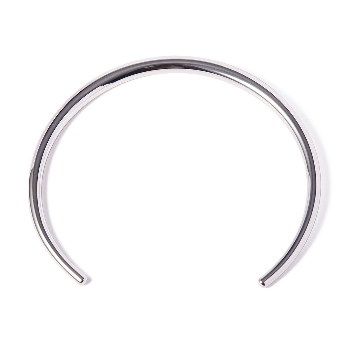 Sleek Silver Torque Necklace