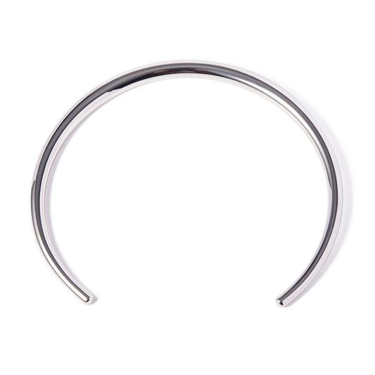 Sleek Silver Torque Necklace