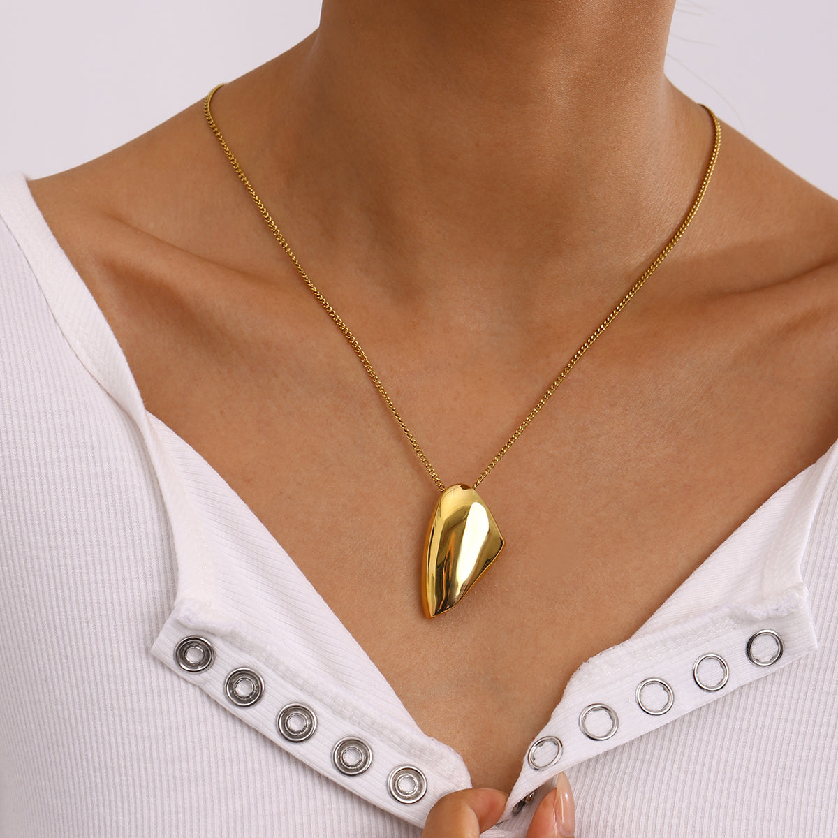 Gold Heart Pendant Necklace for Women