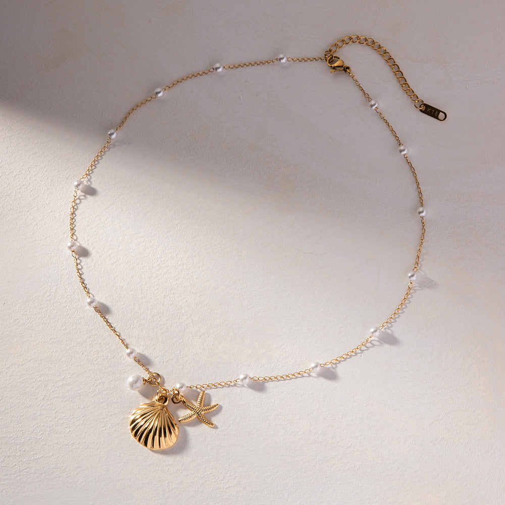 Shell & Starfish Pendant Necklace