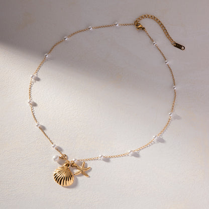 Shell & Starfish Pendant Necklace