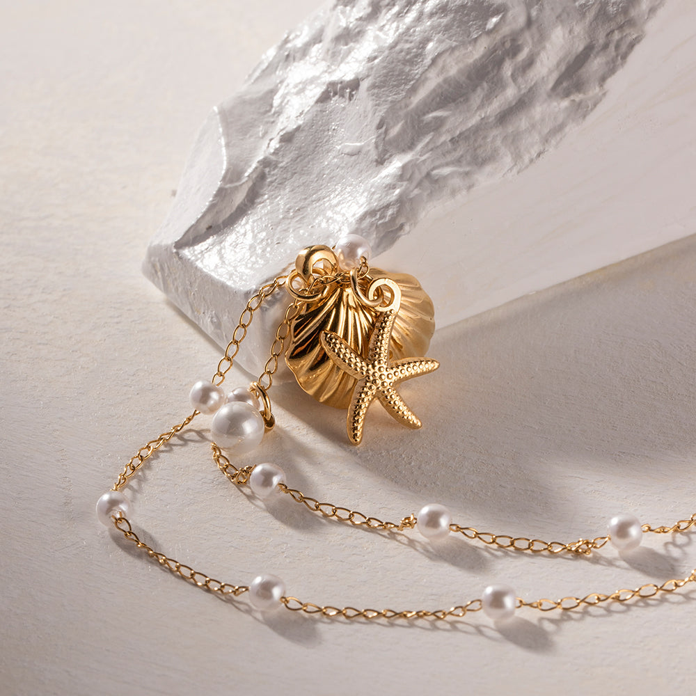 Shell & Starfish Pendant Necklace