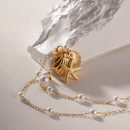 Shell & Starfish Pendant Necklace