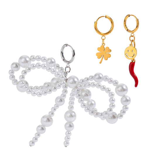 Lucky Charm Huggie Earring Set