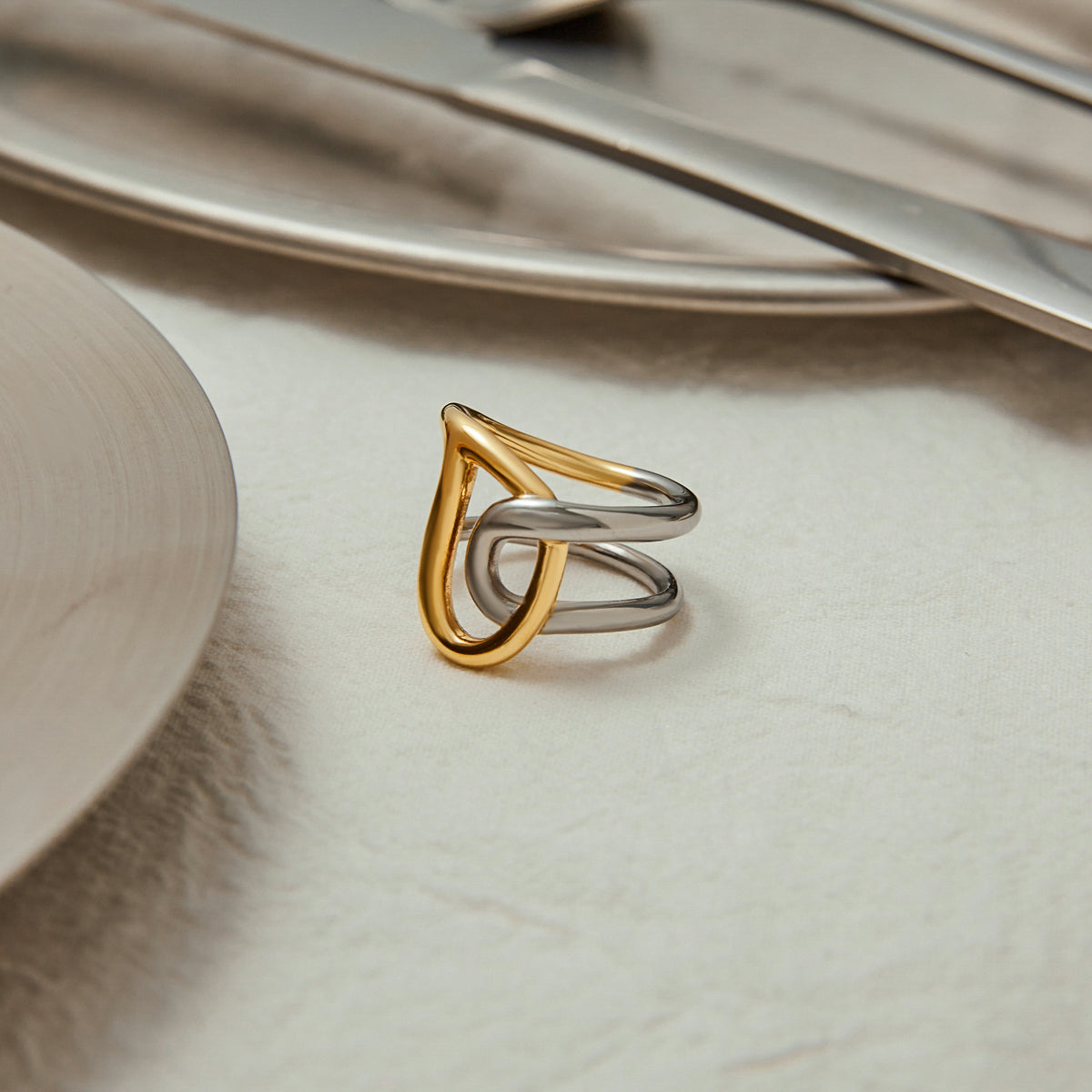 Gold & Silver Interlocking Ring
