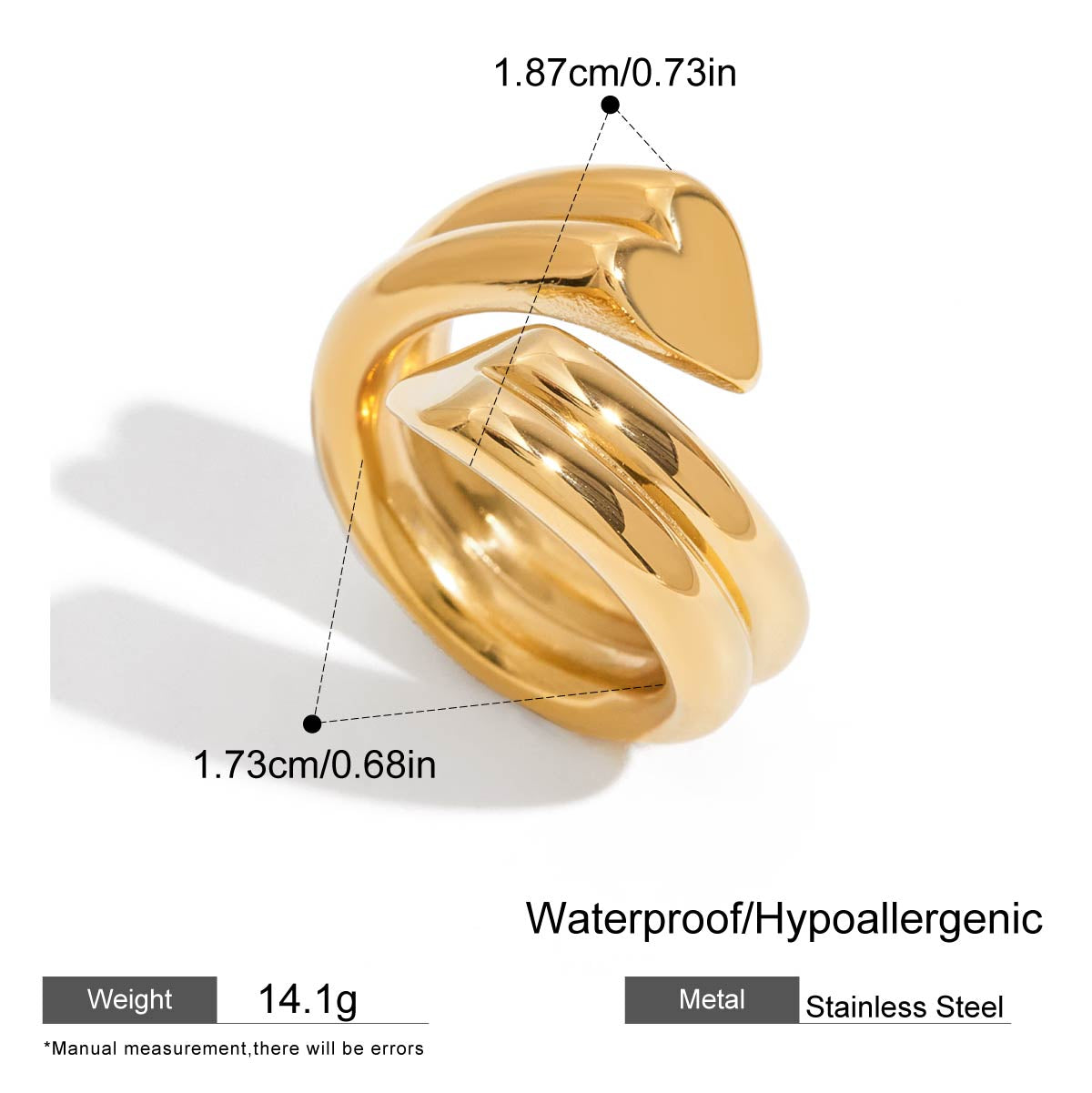 Gold Open Heart Ring