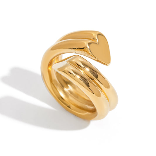 Gold Open Heart Ring