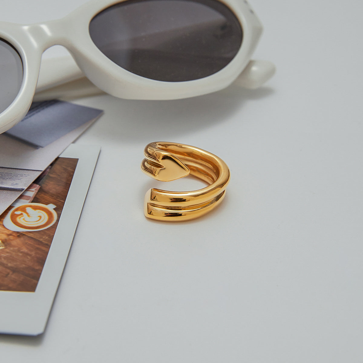 Gold Open Heart Ring