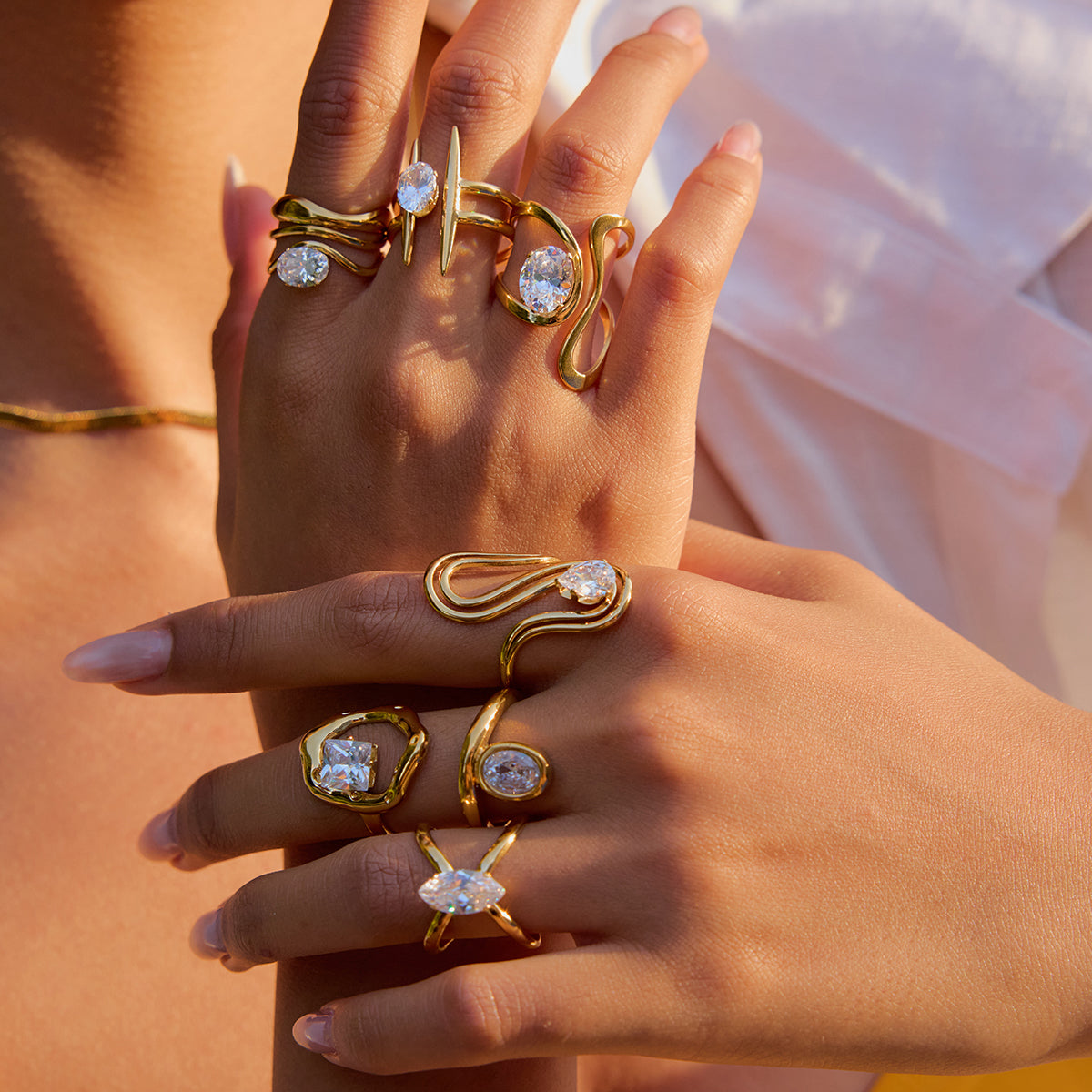 Sculptural Infinity Crystal Ring