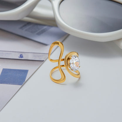 Sculptural Infinity Crystal Ring