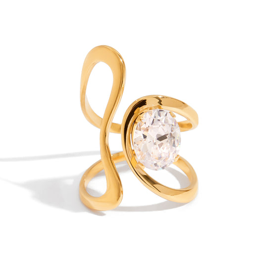 Sculptural Infinity Crystal Ring