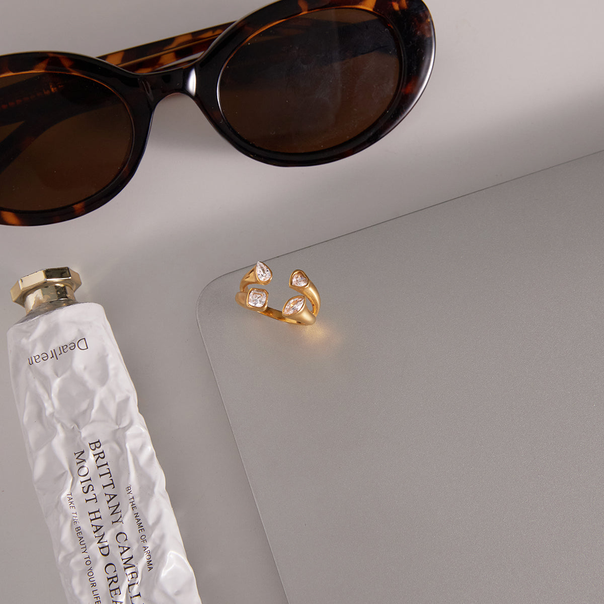 The Tetra Multi-Stone Open Ring