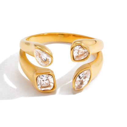The Tetra Multi-Stone Open Ring
