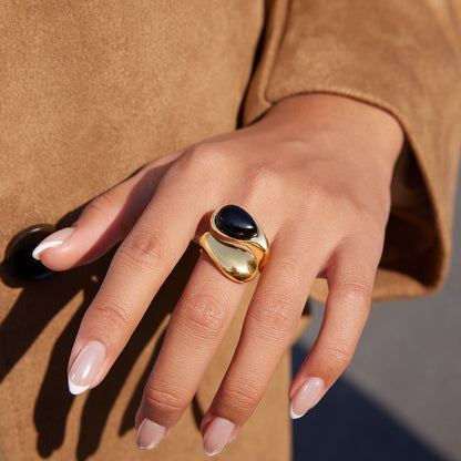 The Noir Eclipse Sculptural Ring