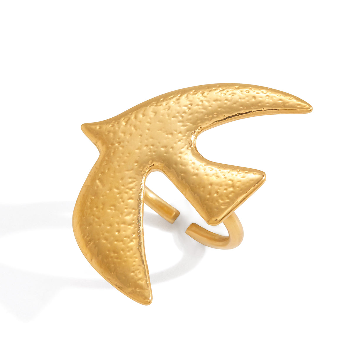Textured Soaring Swallow Open Ring