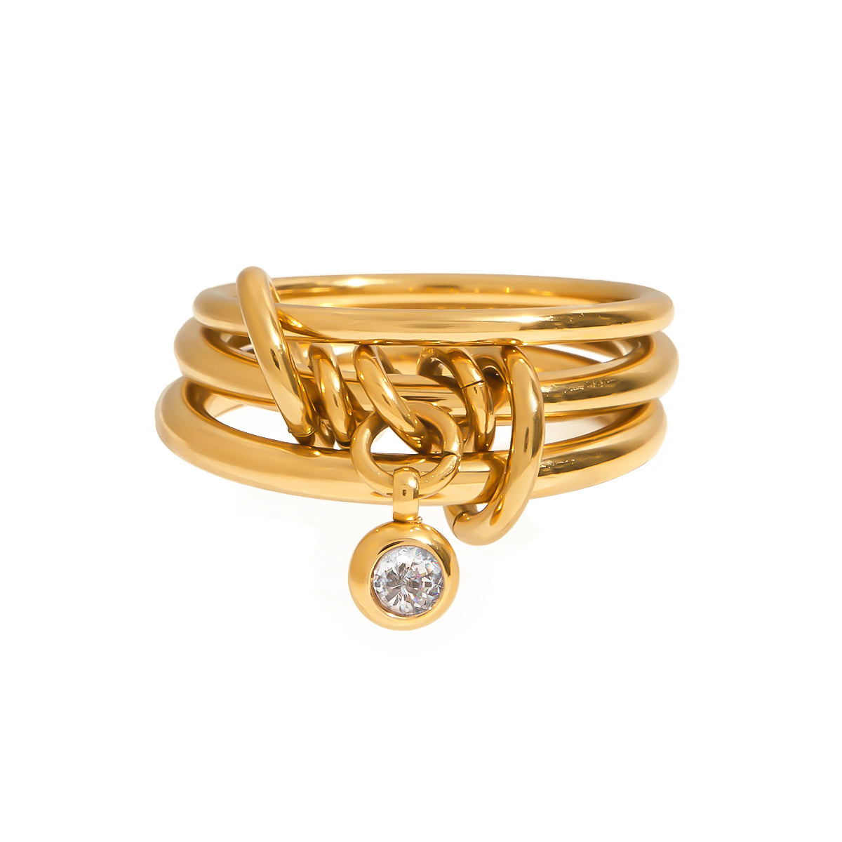 Multi‑Band Chain Charm Ring