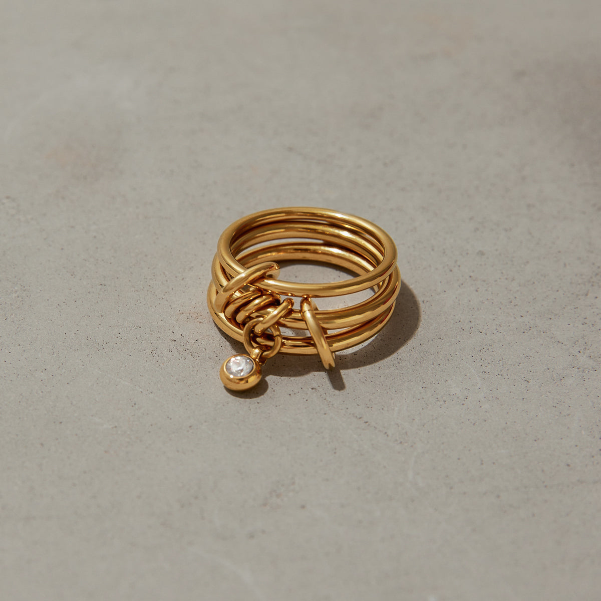 Multi‑Band Chain Charm Ring