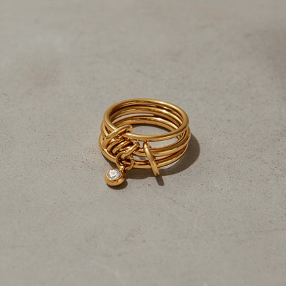 Multi‑Band Chain Charm Ring