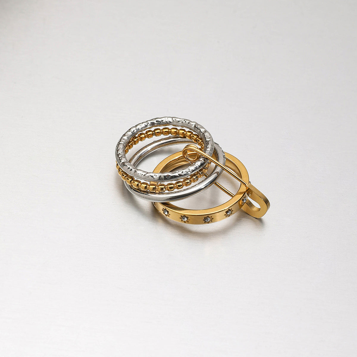 Safety Pin Stackable Ring