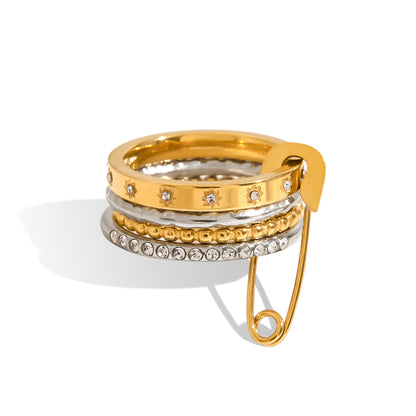 Safety Pin Stackable Ring