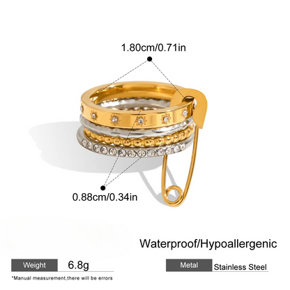 Safety Pin Stackable Ring