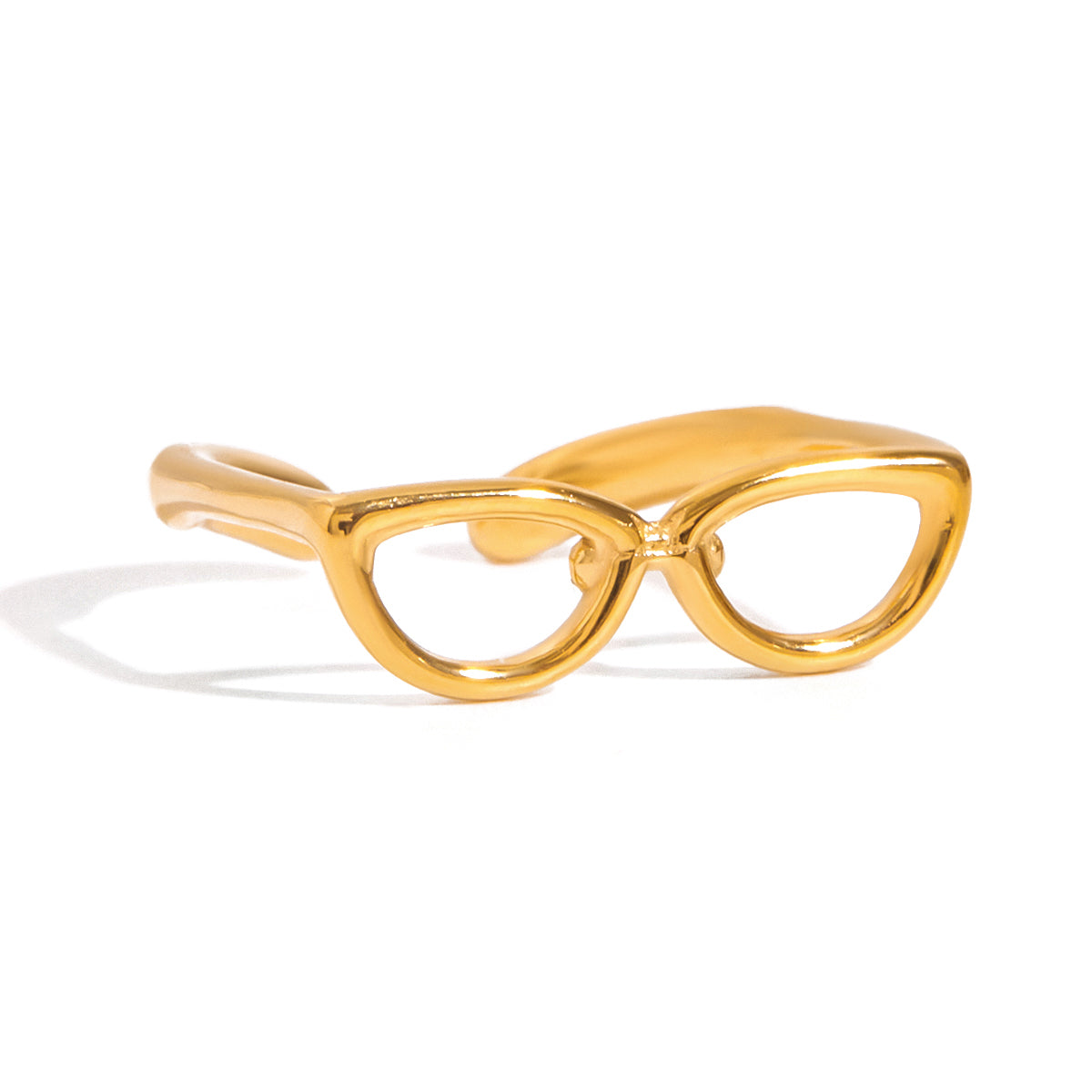 Gold Cat‑Eye Glasses Ring