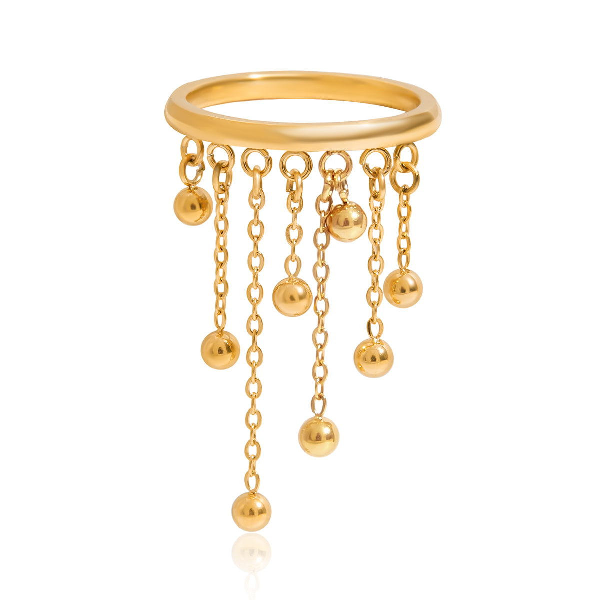Fringe Chain Dangle Ring
