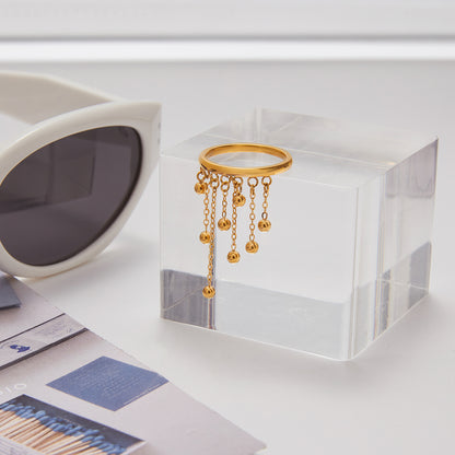 Fringe Chain Dangle Ring