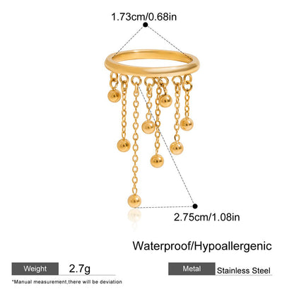 Fringe Chain Dangle Ring