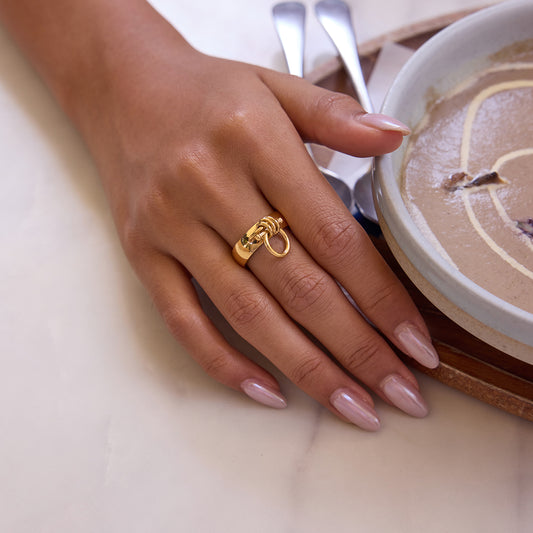 Bold Band Ring with Toggle Charm