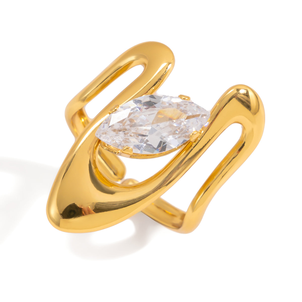 Marquise Crystal Sculptural Ring