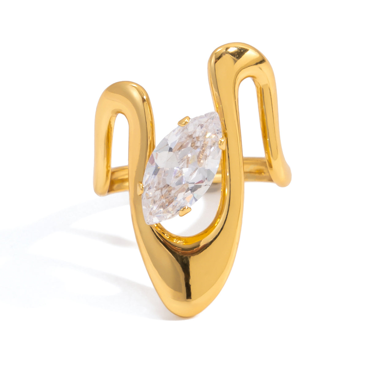 Marquise Crystal Sculptural Ring