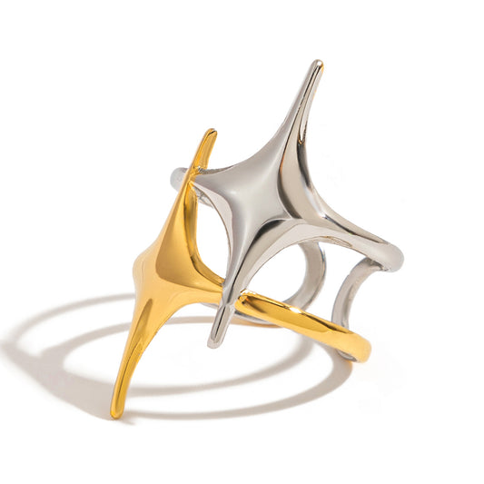 Two‑Tone Starburst Ring