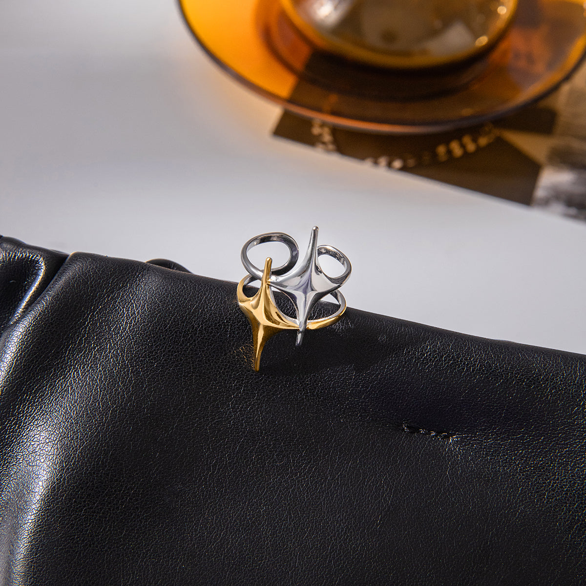 Two‑Tone Starburst Ring
