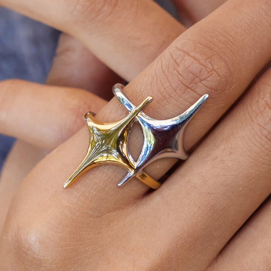 Two‑Tone Starburst Ring