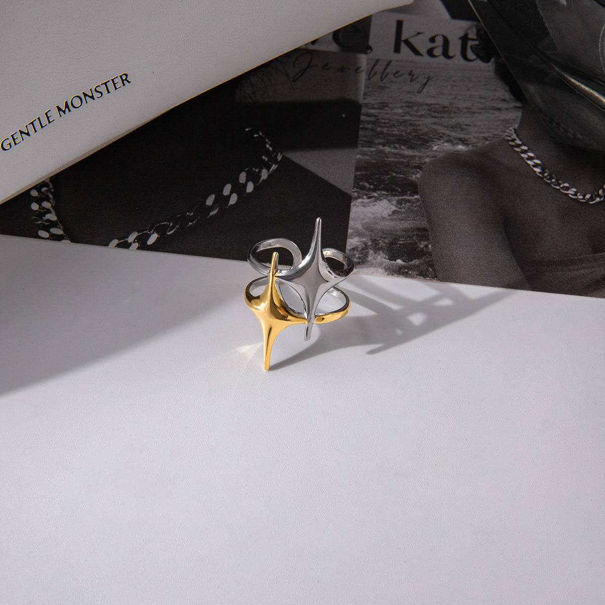 Two‑Tone Starburst Ring