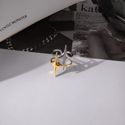 Two‑Tone Starburst Ring