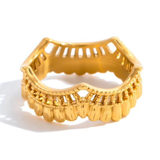 Textured Crown Band Ring