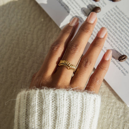 Textured Crown Band Ring