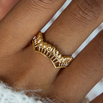 Textured Crown Band Ring