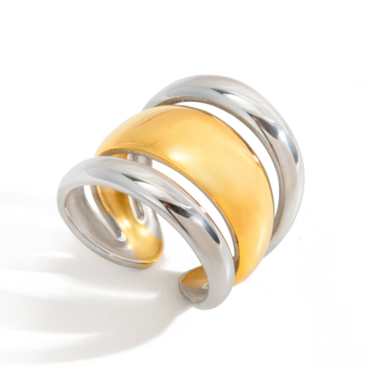 Trinitas Mixed-Metal Triple Band Ring