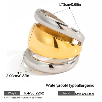 Trinitas Mixed-Metal Triple Band Ring